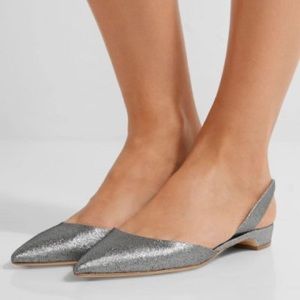 Paul Andrew Rhea Metallic Point Toe Flat - Sz 37